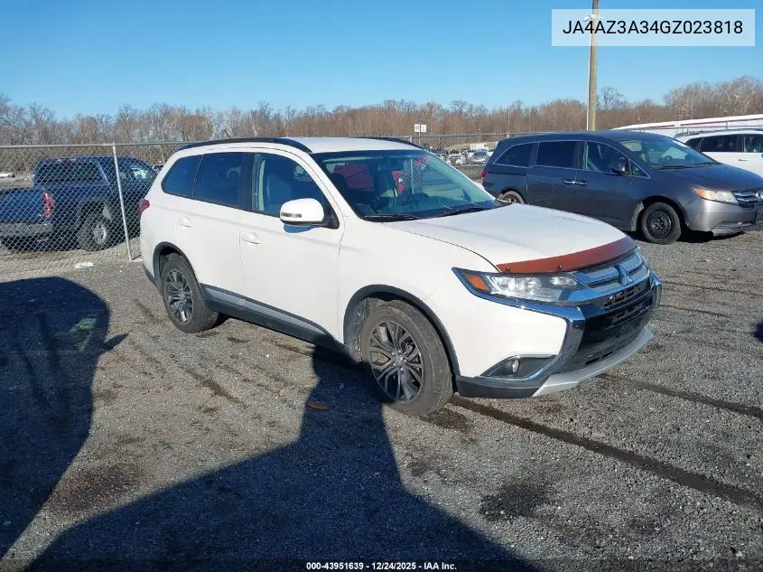 JA4AZ3A34GZ023818 2016 Mitsubishi Outlander Sel