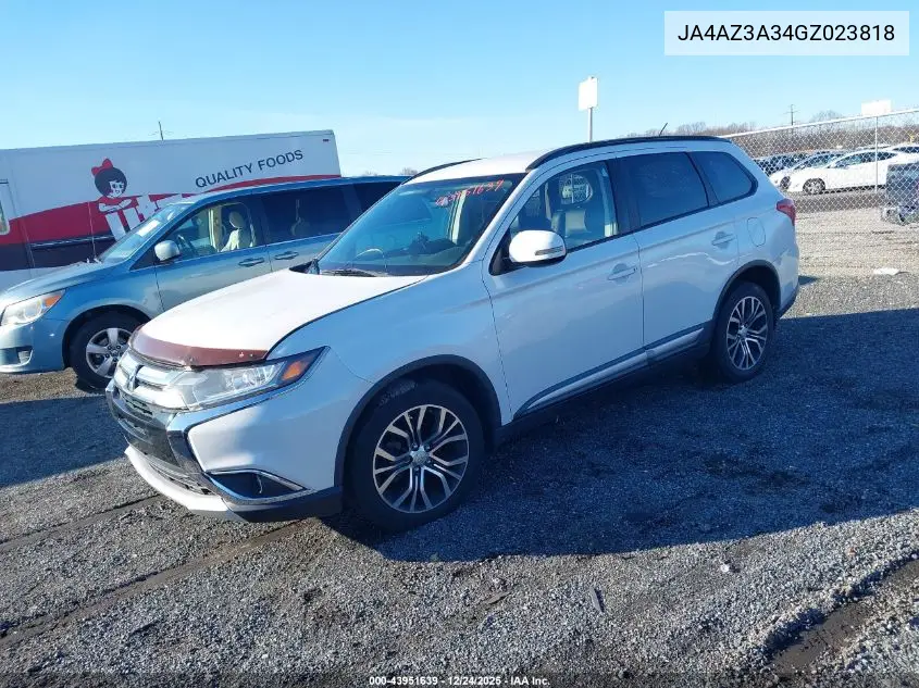 JA4AZ3A34GZ023818 2016 Mitsubishi Outlander Sel
