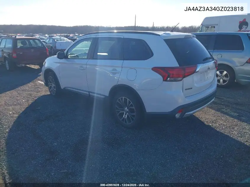 JA4AZ3A34GZ023818 2016 Mitsubishi Outlander Sel