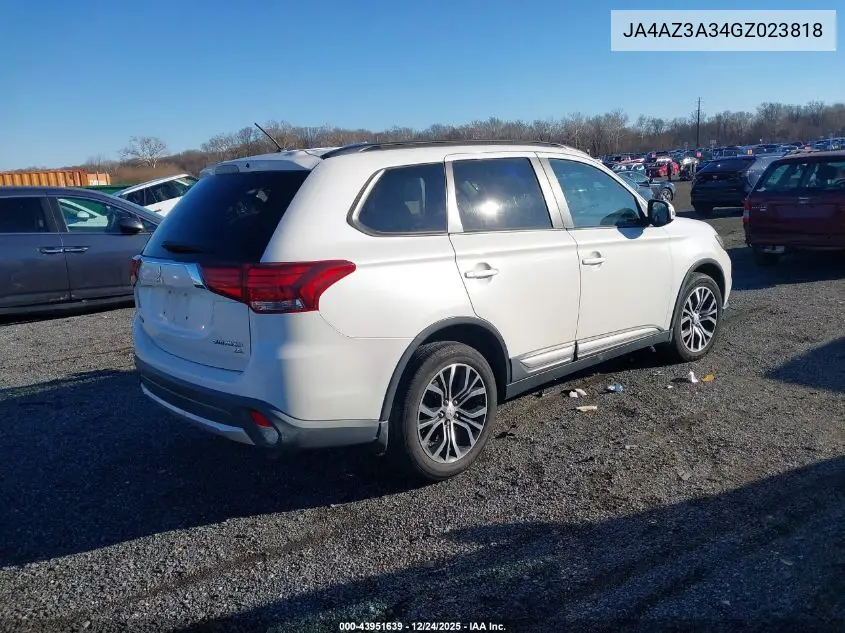 JA4AZ3A34GZ023818 2016 Mitsubishi Outlander Sel