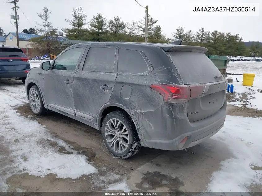 JA4AZ3A37HZ050514 2017 Mitsubishi Outlander Se