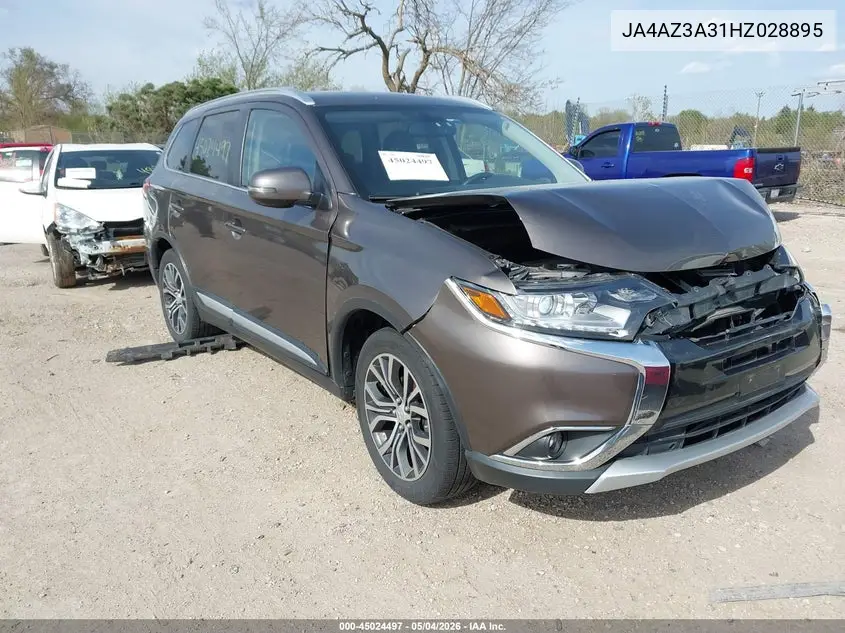 2017 Mitsubishi Outlander Se/Sel VIN: JA4AZ3A31HZ028895 Lot: 45024497