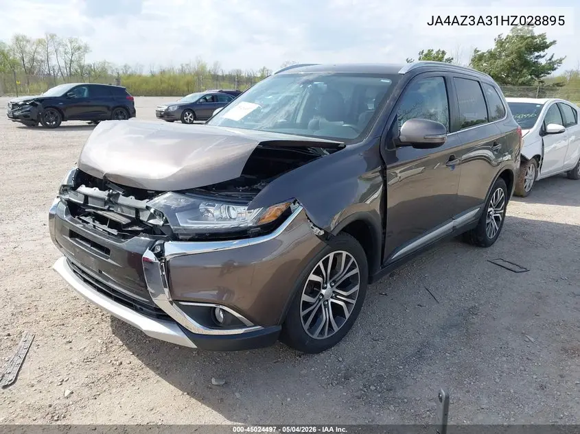 2017 Mitsubishi Outlander Se/Sel VIN: JA4AZ3A31HZ028895 Lot: 45024497