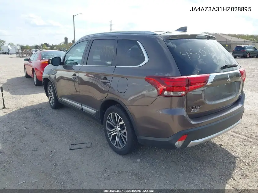 2017 Mitsubishi Outlander Se/Sel VIN: JA4AZ3A31HZ028895 Lot: 45024497