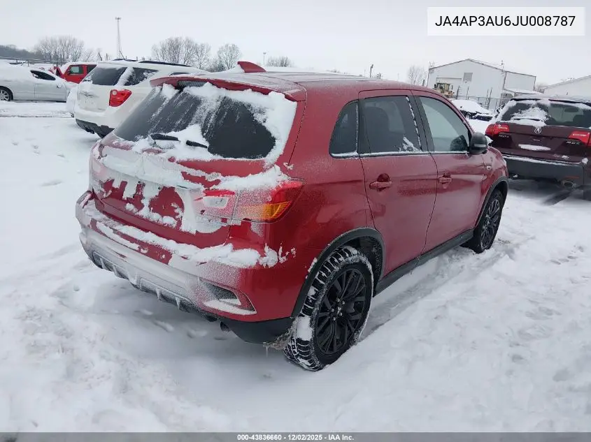 JA4AP3AU6JU008787 2018 Mitsubishi Outlander Sport 2.0 Le
