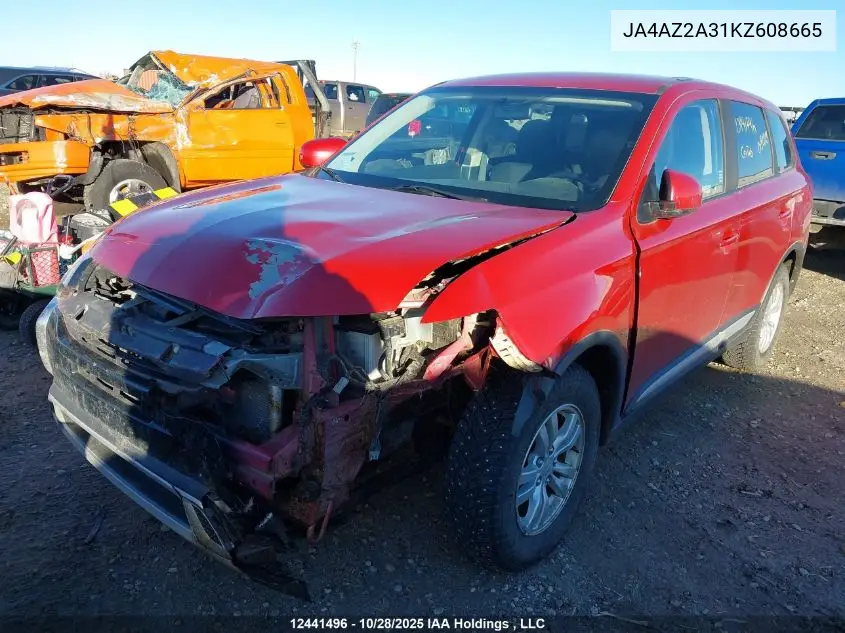 JA4AZ2A31KZ608665 2019 Mitsubishi Outlander Es