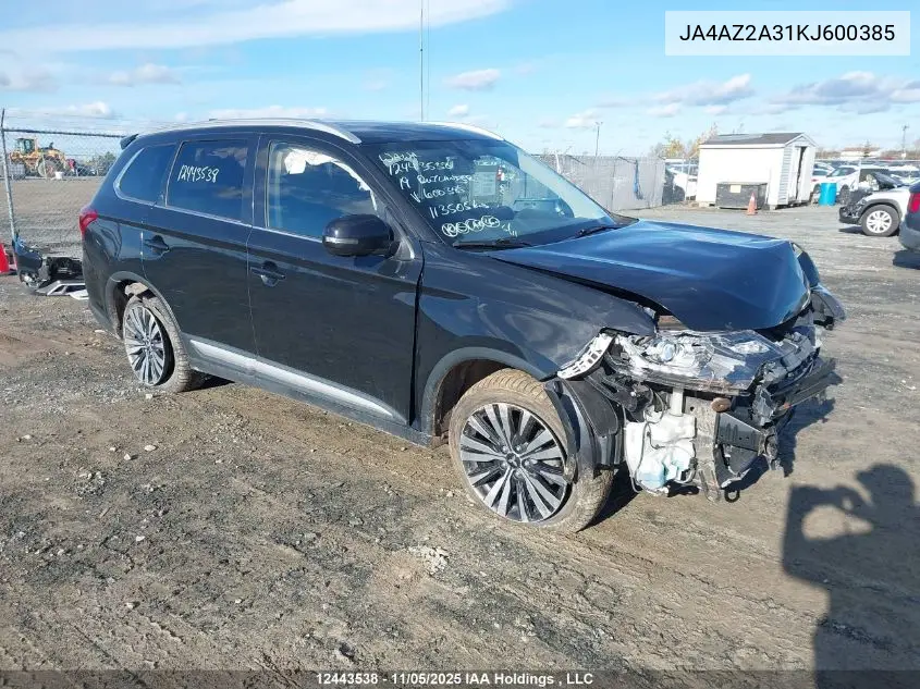 JA4AZ2A31KJ600385 2019 Mitsubishi Outlander Es