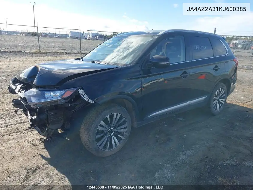 JA4AZ2A31KJ600385 2019 Mitsubishi Outlander Es