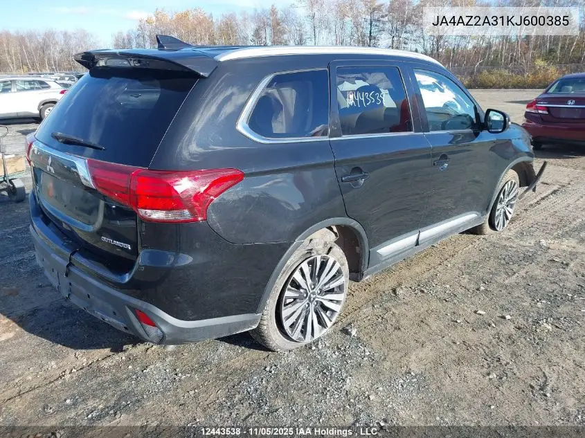 JA4AZ2A31KJ600385 2019 Mitsubishi Outlander Es