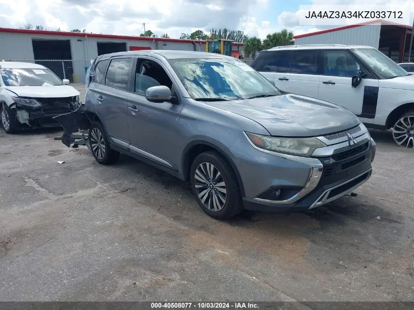 JA4AZ3A34KZ033712 2019 Mitsubishi Outlander Se