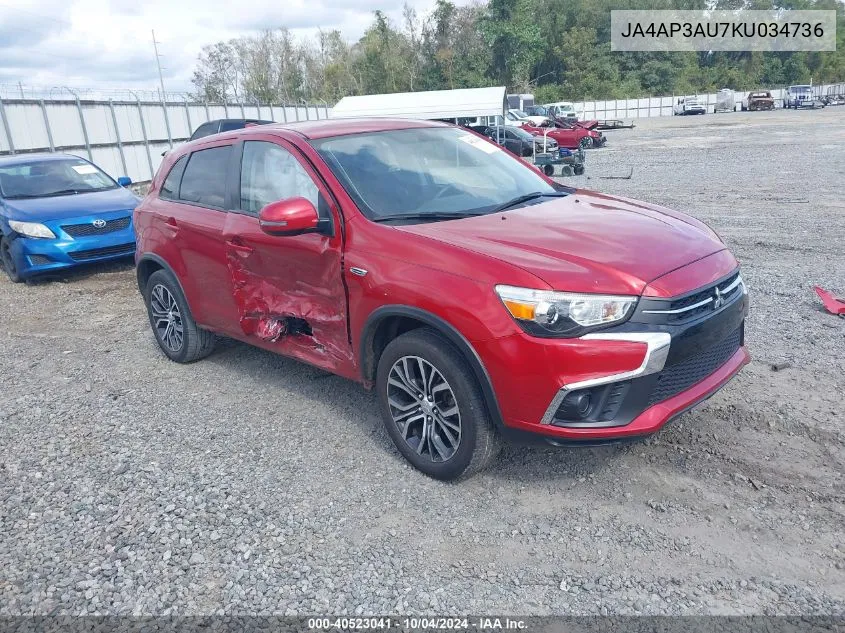 JA4AP3AU7KU034736 2019 Mitsubishi Outlander Sport 2.0 Es