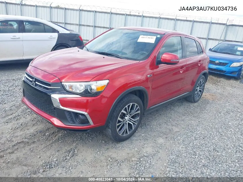 JA4AP3AU7KU034736 2019 Mitsubishi Outlander Sport 2.0 Es