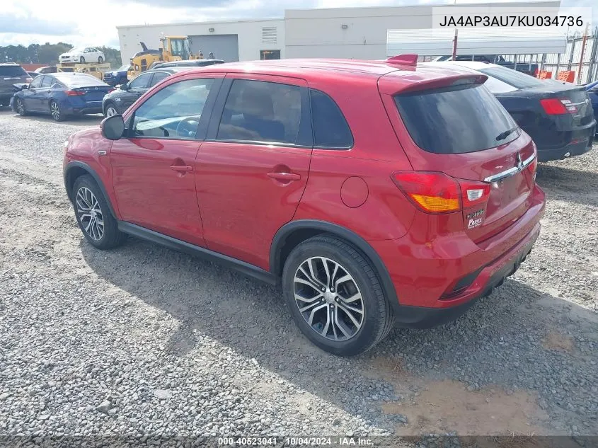 JA4AP3AU7KU034736 2019 Mitsubishi Outlander Sport 2.0 Es