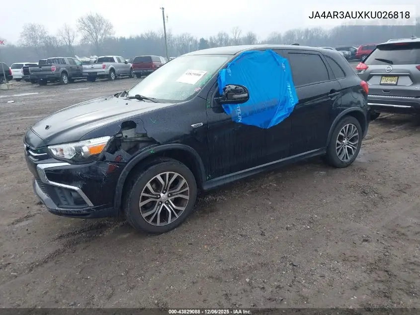 JA4AR3AUXKU026818 2019 Mitsubishi Outlander Sport 2.0 Es