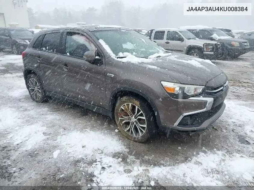 JA4AP3AU4KU008384 2019 Mitsubishi Outlander Sport 2.0 Es