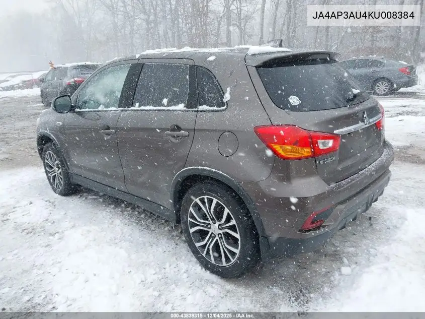 JA4AP3AU4KU008384 2019 Mitsubishi Outlander Sport 2.0 Es