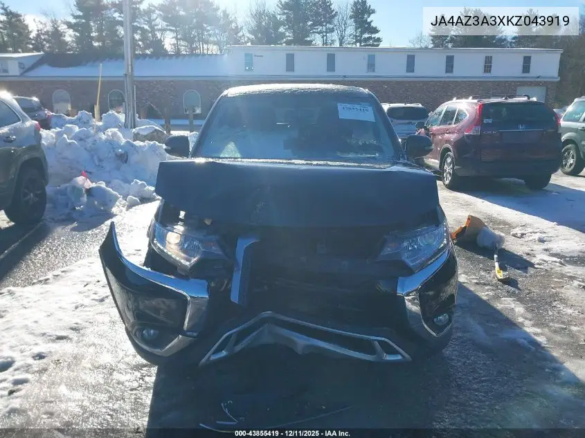 JA4AZ3A3XKZ043919 2019 Mitsubishi Outlander Se