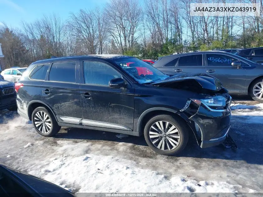 JA4AZ3A3XKZ043919 2019 Mitsubishi Outlander Se