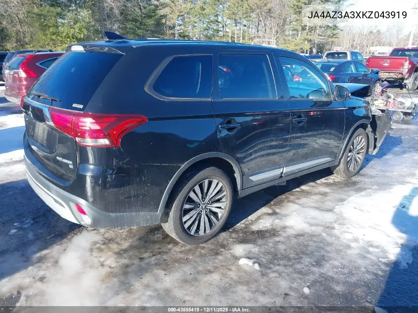 JA4AZ3A3XKZ043919 2019 Mitsubishi Outlander Se