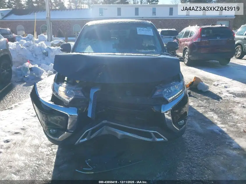JA4AZ3A3XKZ043919 2019 Mitsubishi Outlander Se