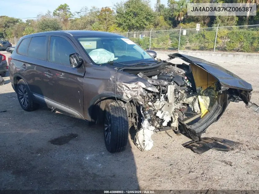 JA4AD3A37KZ006387 2019 Mitsubishi Outlander Se