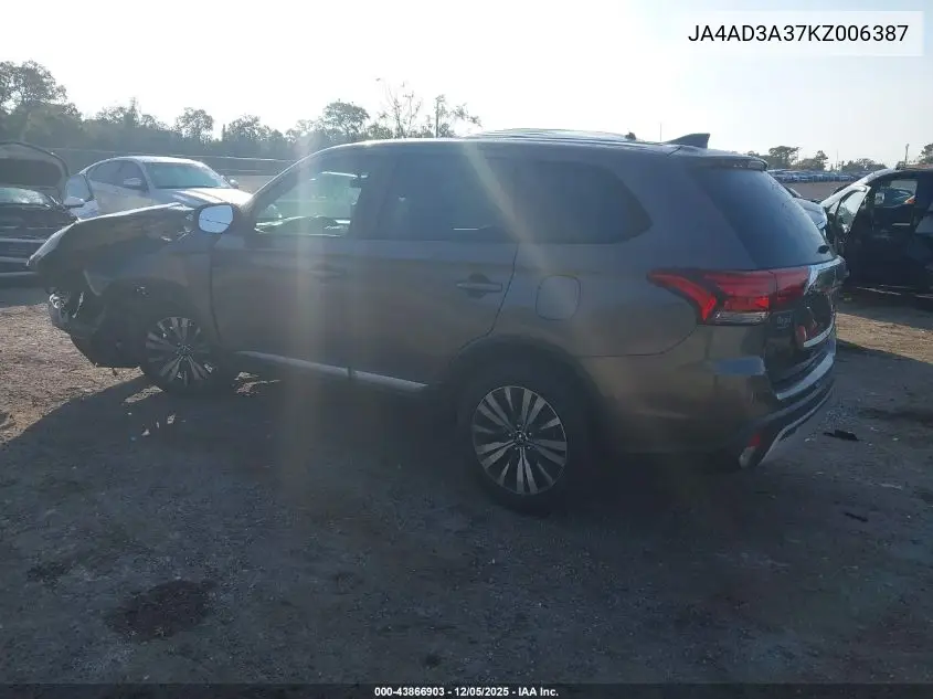 JA4AD3A37KZ006387 2019 Mitsubishi Outlander Se