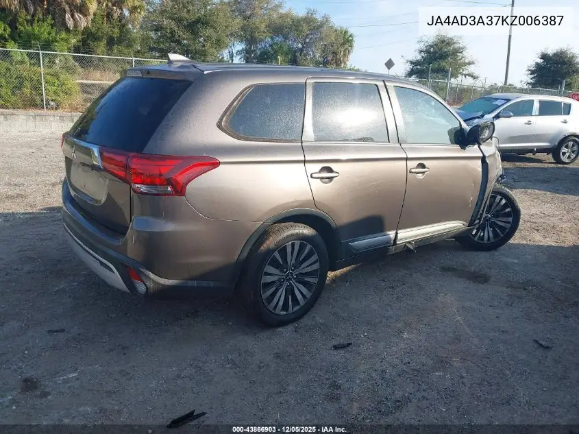 JA4AD3A37KZ006387 2019 Mitsubishi Outlander Se