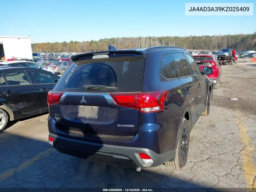 JA4AD3A39KZ025409 2019 Mitsubishi Outlander Le