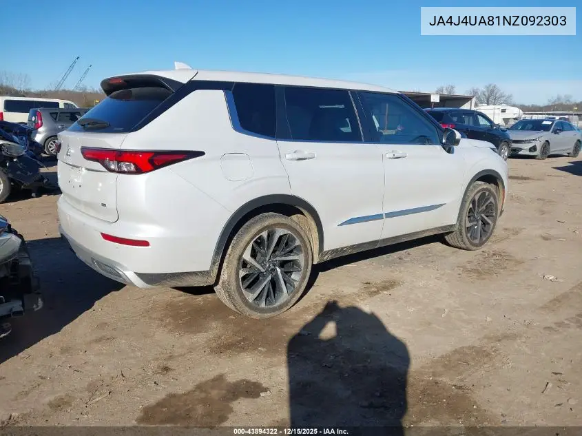JA4J4UA81NZ092303 2022 Mitsubishi Outlander Black Edition S-Awc/Se 2.5 S-Awc/Se Launch Edition S-Awc