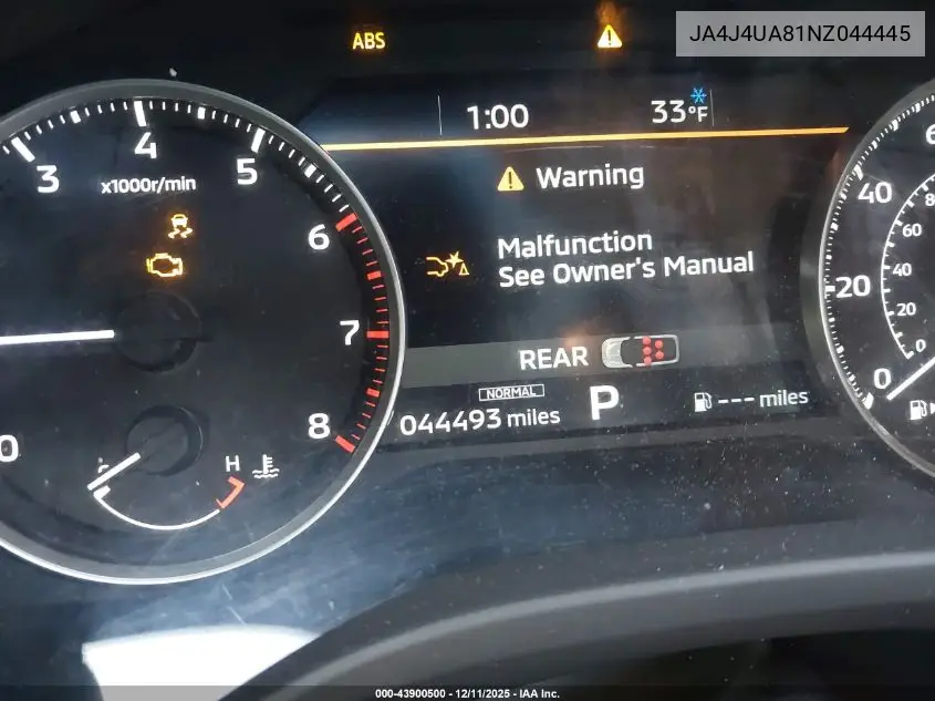 JA4J4UA81NZ044445 2022 Mitsubishi Outlander Black Edition S-Awc/Se 2.5 S-Awc/Se Launch Edition S-Awc