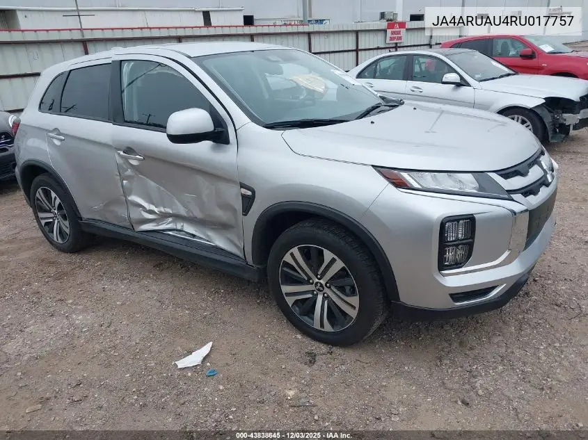 JA4ARUAU4RU017757 2024 Mitsubishi Outlander Sport 2.0 Es Awc/2.0 Le Awc/2.0 Ralliart Awc/2.0 S Awc/2.0 Se Awc/2.0 Trail Edition Awc
