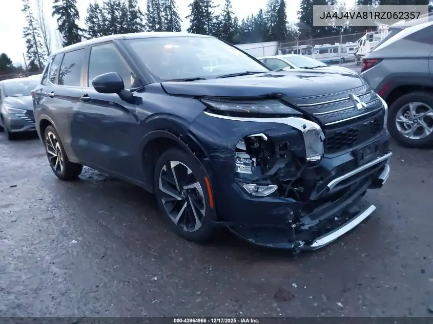 JA4J4VA81RZ062357 2024 Mitsubishi Outlander Se 2.5 S-Awc/Se Black Edition S-Awc/Se Black Edition W/Pano Roof S-Awc/Se Ralliart S-Awc
