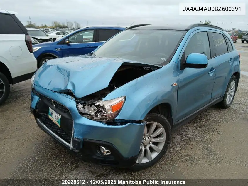 JA4AJ4AU0BZ600391 2011 Mitsubishi Rvr Gt