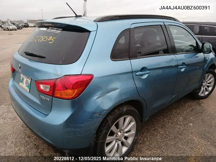 JA4AJ4AU0BZ600391 2011 Mitsubishi Rvr Gt