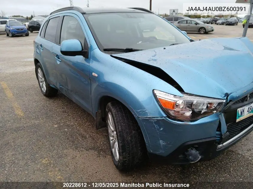 JA4AJ4AU0BZ600391 2011 Mitsubishi Rvr Gt
