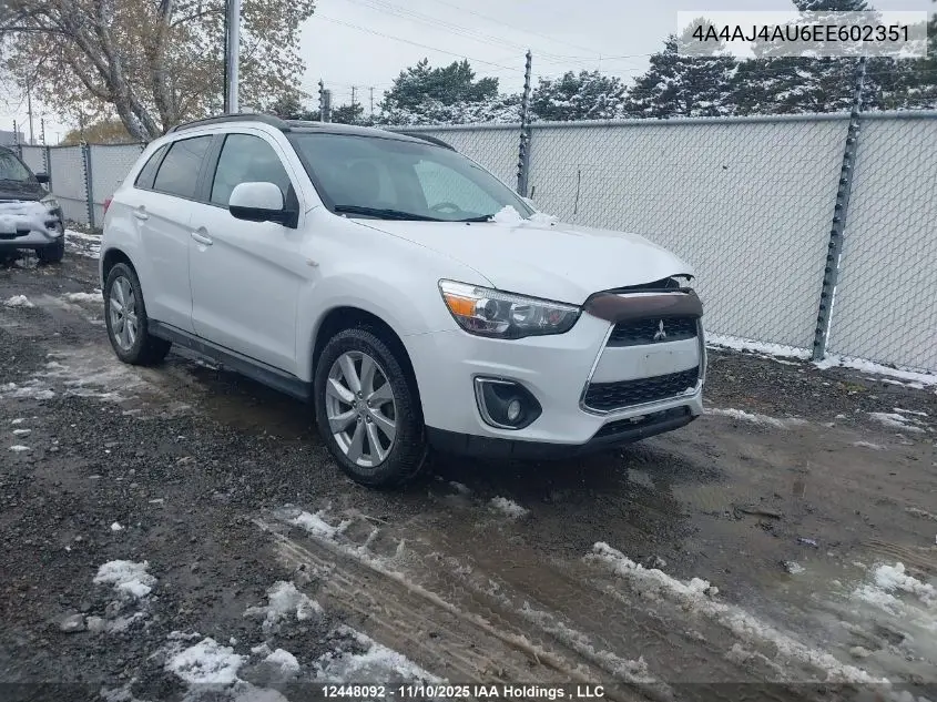 4A4AJ4AU6EE602351 2014 Mitsubishi Rvr Gt
