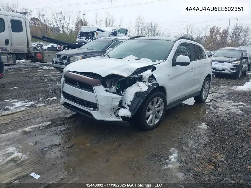 4A4AJ4AU6EE602351 2014 Mitsubishi Rvr Gt