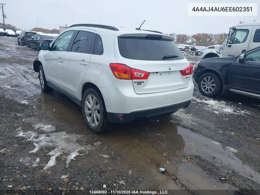 4A4AJ4AU6EE602351 2014 Mitsubishi Rvr Gt