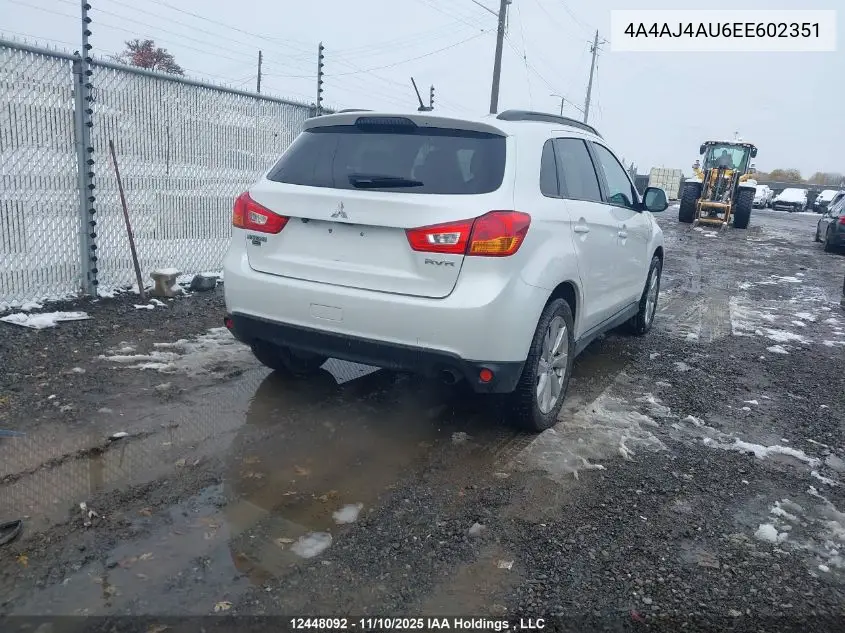 4A4AJ4AU6EE602351 2014 Mitsubishi Rvr Gt