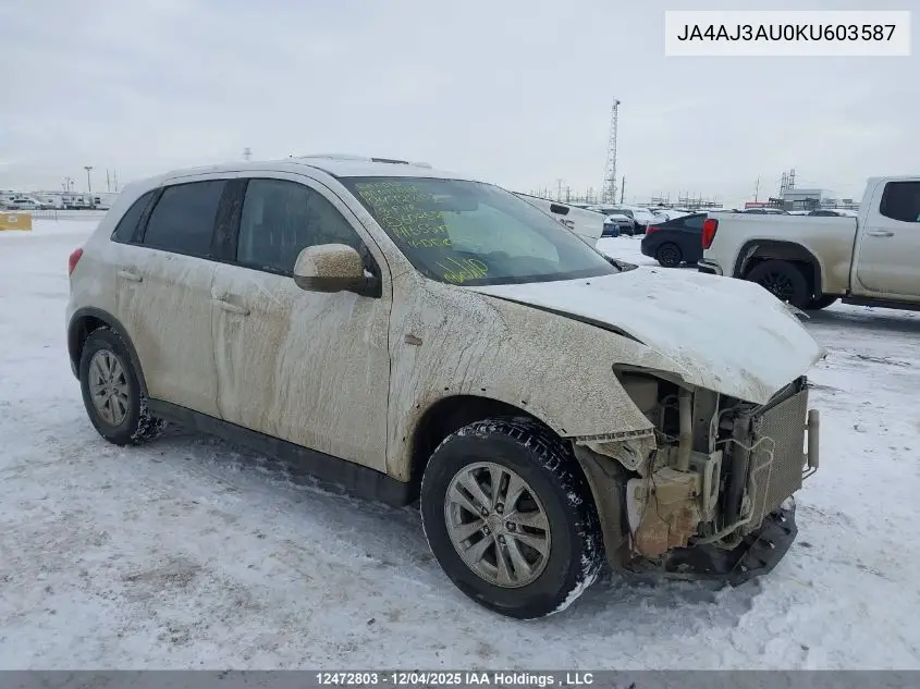 JA4AJ3AU0KU603587 2019 Mitsubishi Rvr Se