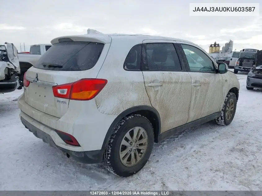 JA4AJ3AU0KU603587 2019 Mitsubishi Rvr Se