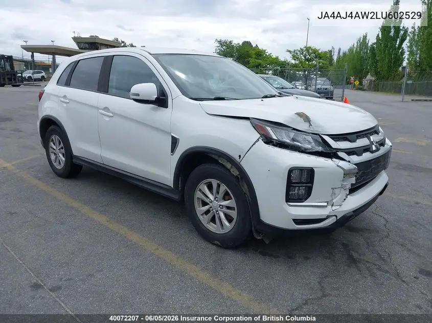 2020 Mitsubishi Rvr VIN: JA4AJ4AW2LU602529 Lot: 40072207