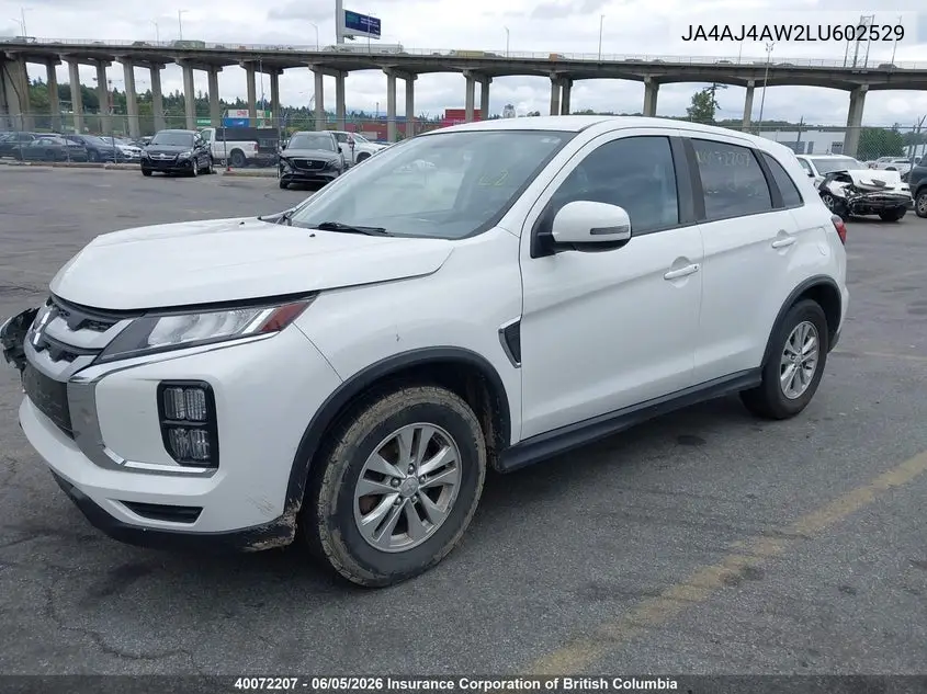 2020 Mitsubishi Rvr VIN: JA4AJ4AW2LU602529 Lot: 40072207