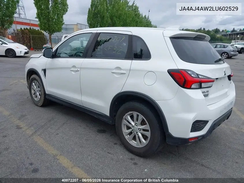 2020 Mitsubishi Rvr VIN: JA4AJ4AW2LU602529 Lot: 40072207