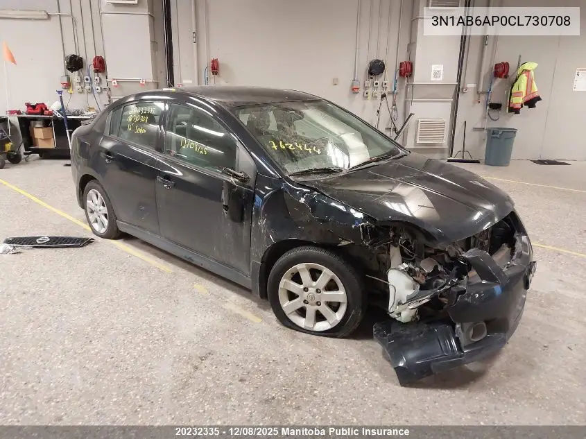 3N1AB6AP0CL730708 2012 Nissan Sentra 2.0 Sr