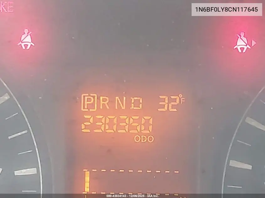1N6BF0LY8CN117645 2012 Nissan Nv 2500 Nv2500 Hd S V6