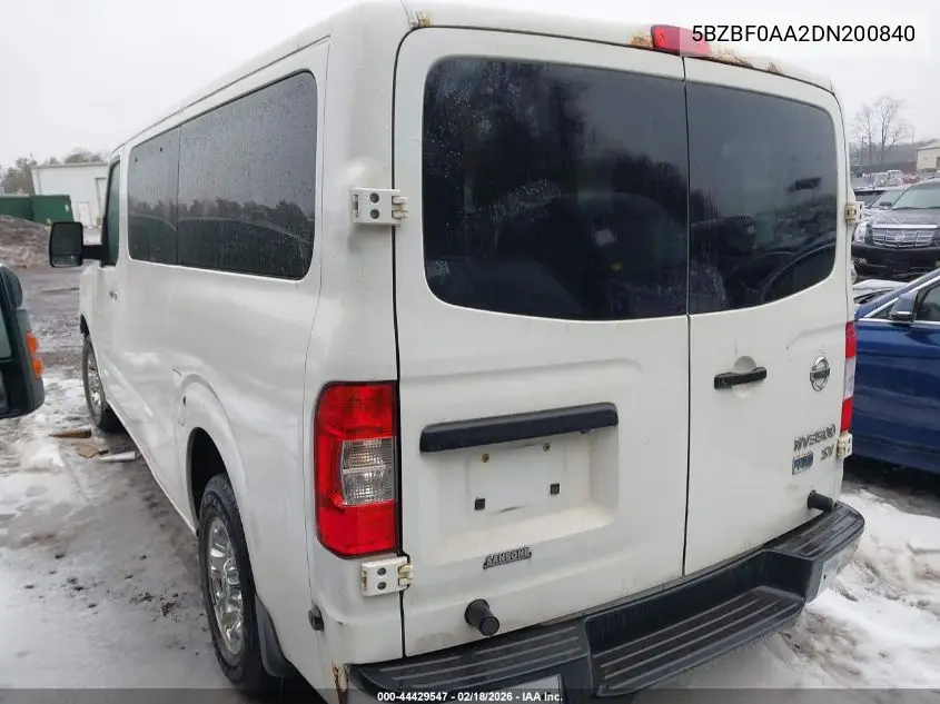5BZBF0AA2DN200840 2013 Nissan Nv Passenger Nv3500 Hd Sv V6