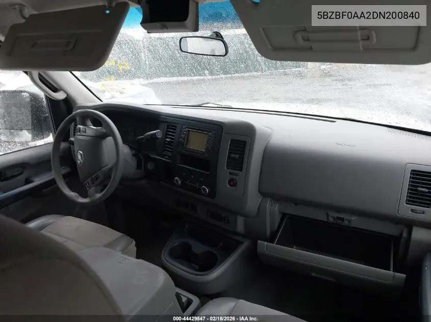 5BZBF0AA2DN200840 2013 Nissan Nv Passenger Nv3500 Hd Sv V6