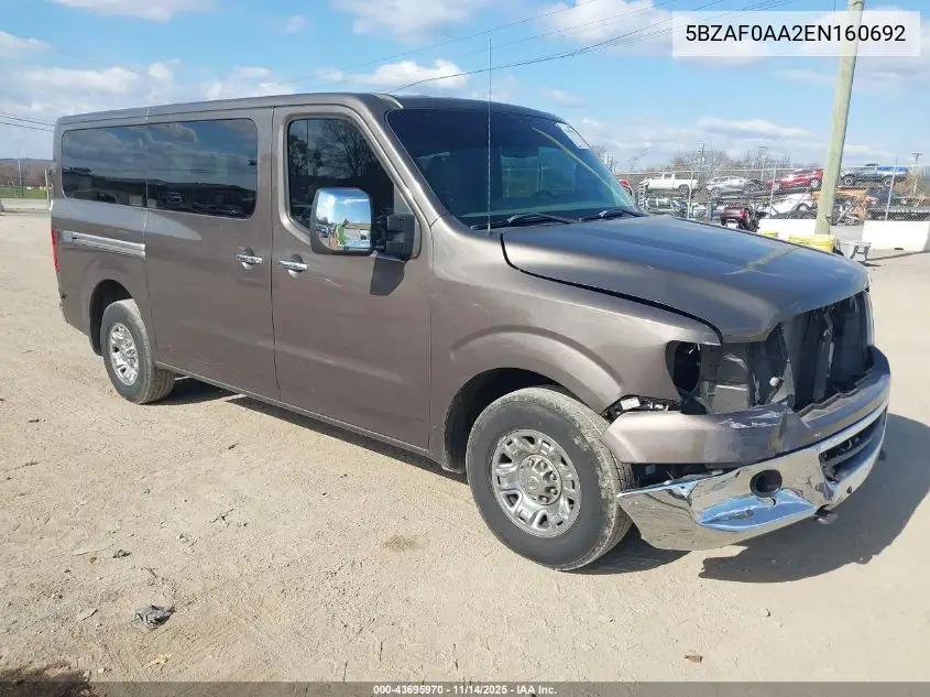 5BZAF0AA2EN160692 2014 Nissan Nv Passenger Nv3500 Hd Sl V8