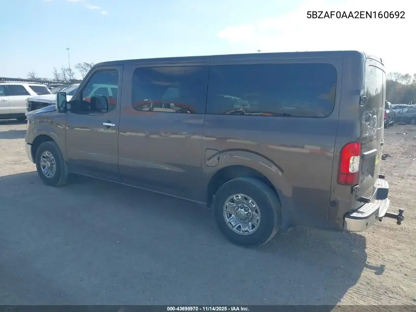 5BZAF0AA2EN160692 2014 Nissan Nv Passenger Nv3500 Hd Sl V8